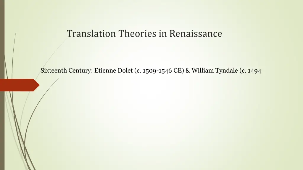 translation theories in renaissance