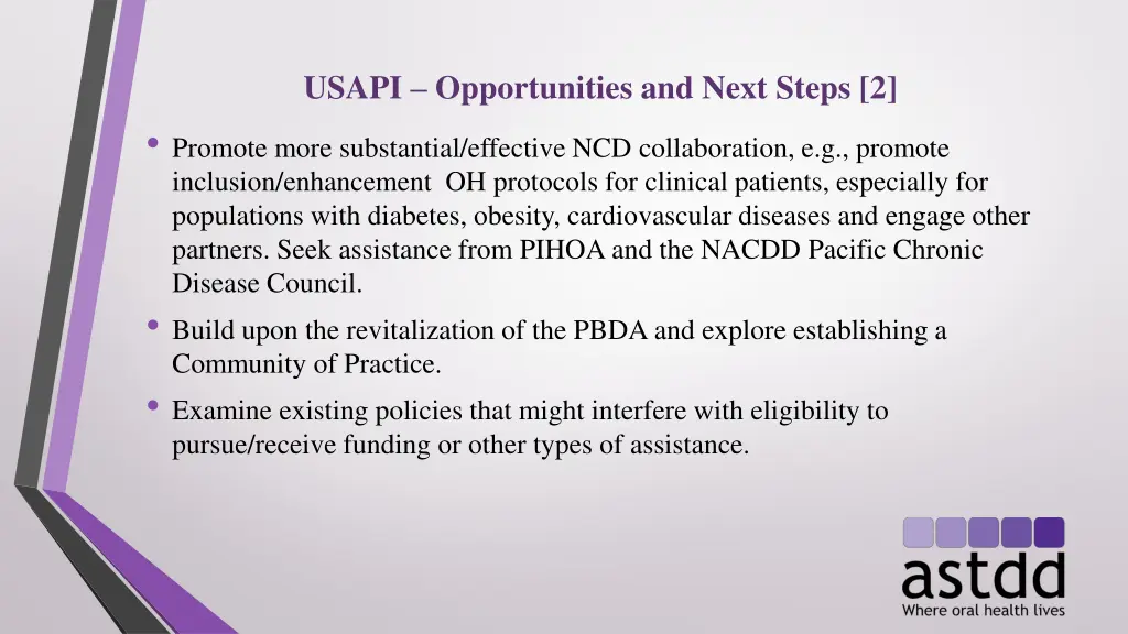 usapi opportunities and next steps 2 promote more