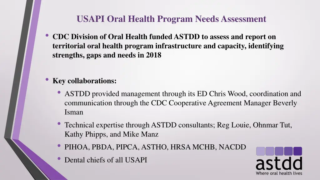 usapi oral health program needs assessment 1