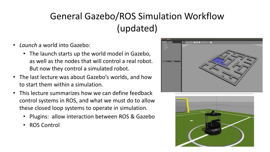 general gazebo ros simulation workflow updated