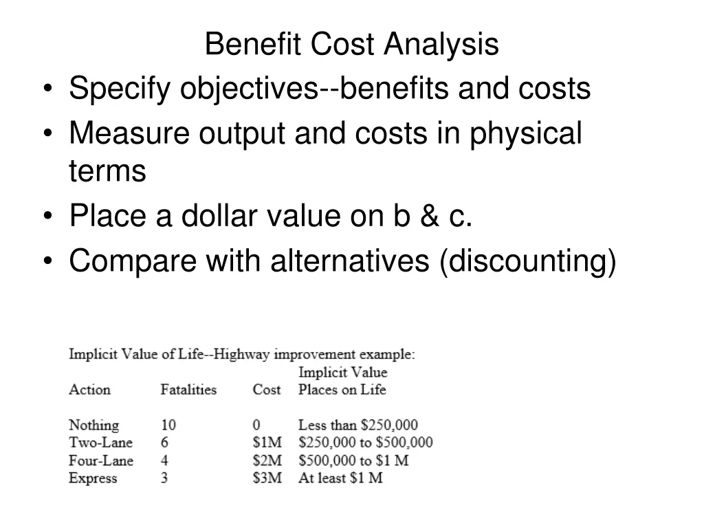 benefit cost analysis