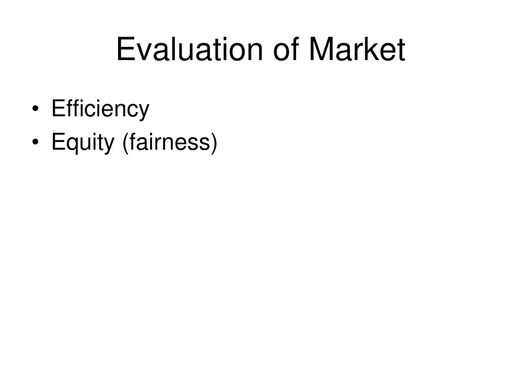 evaluation of market