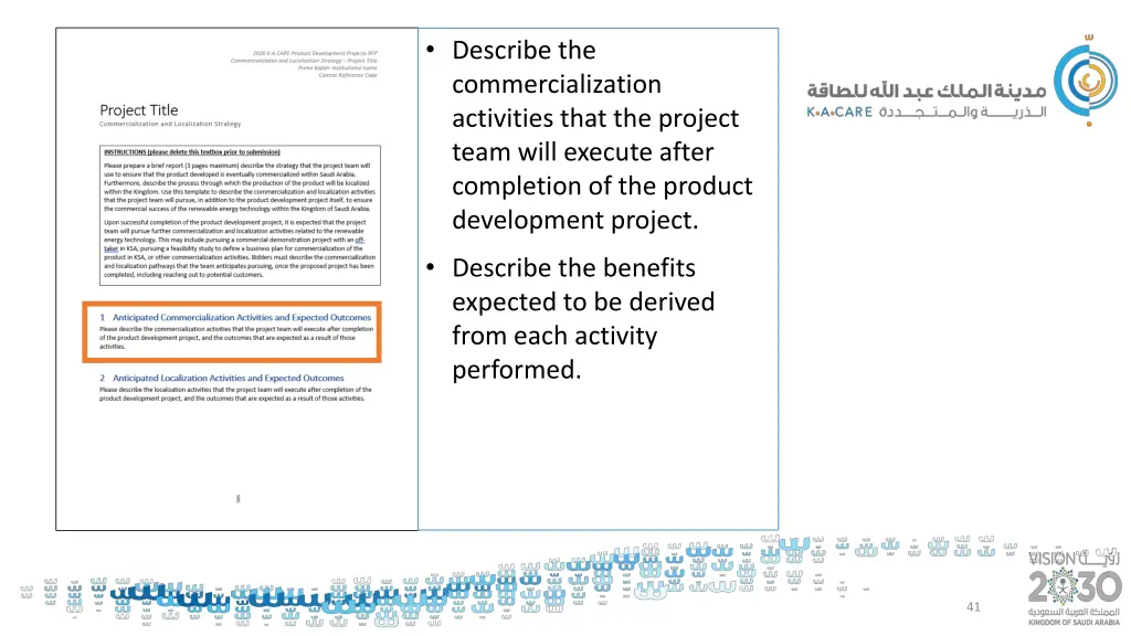 describe the commercialization activities that