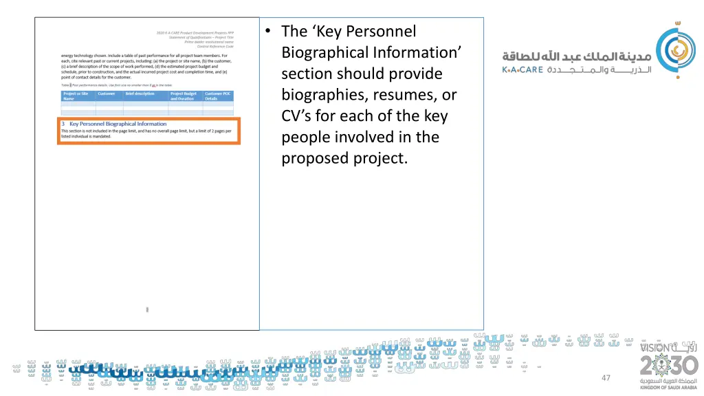 the key personnel biographical information