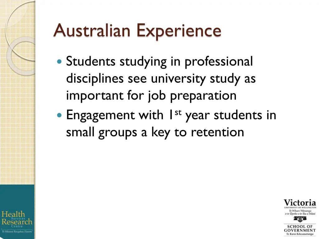 australian experience