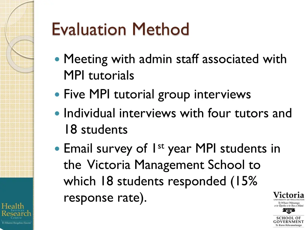 evaluation method