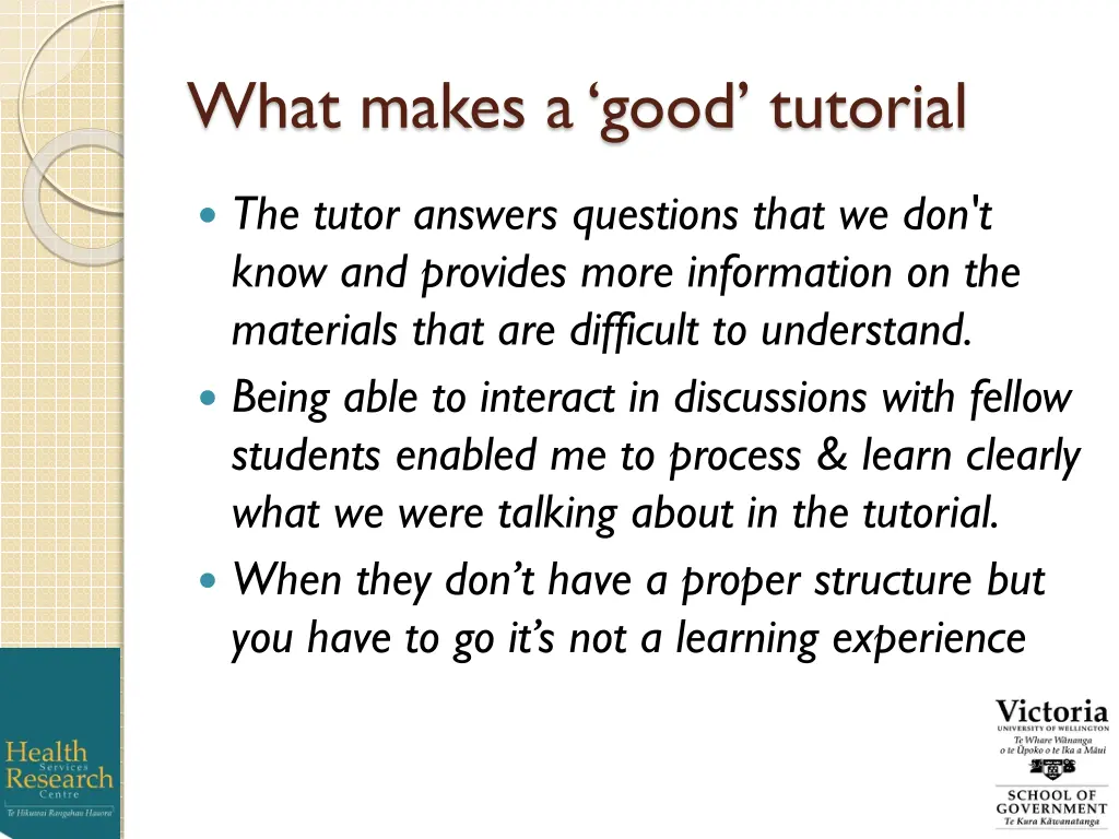 what makes a good tutorial