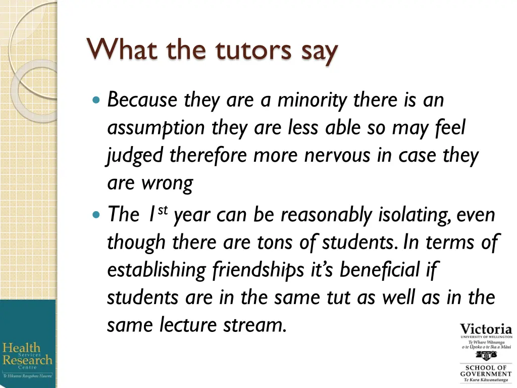 what the tutors say