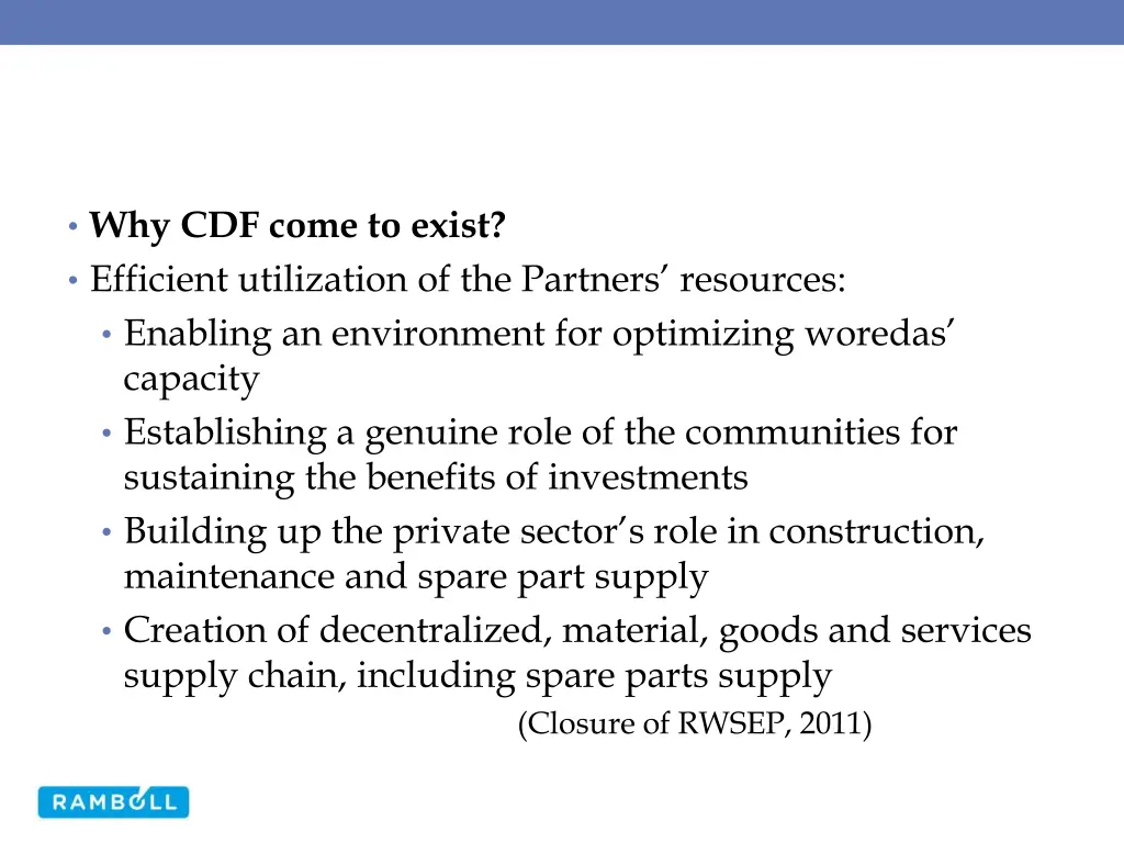 why cdf come to exist efficient utilization