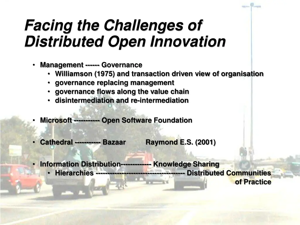 facing the challenges of distributed open