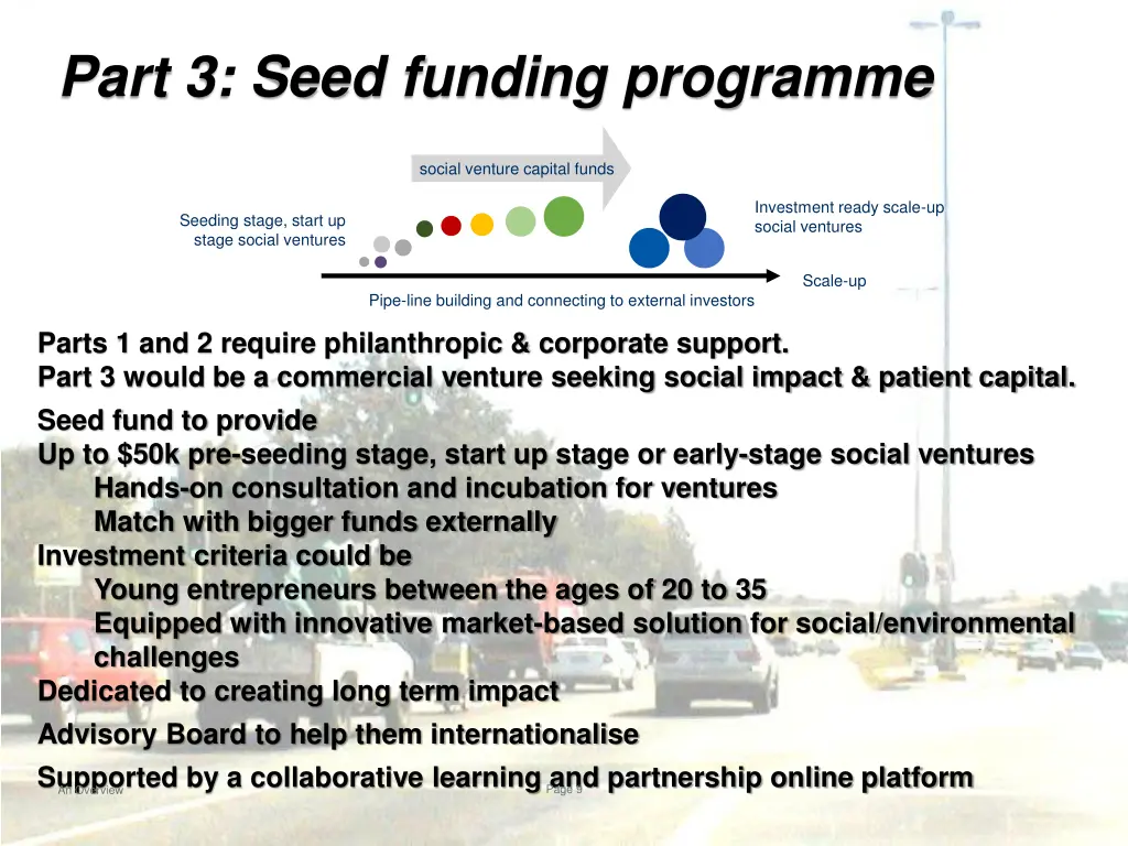 part 3 seed funding programme
