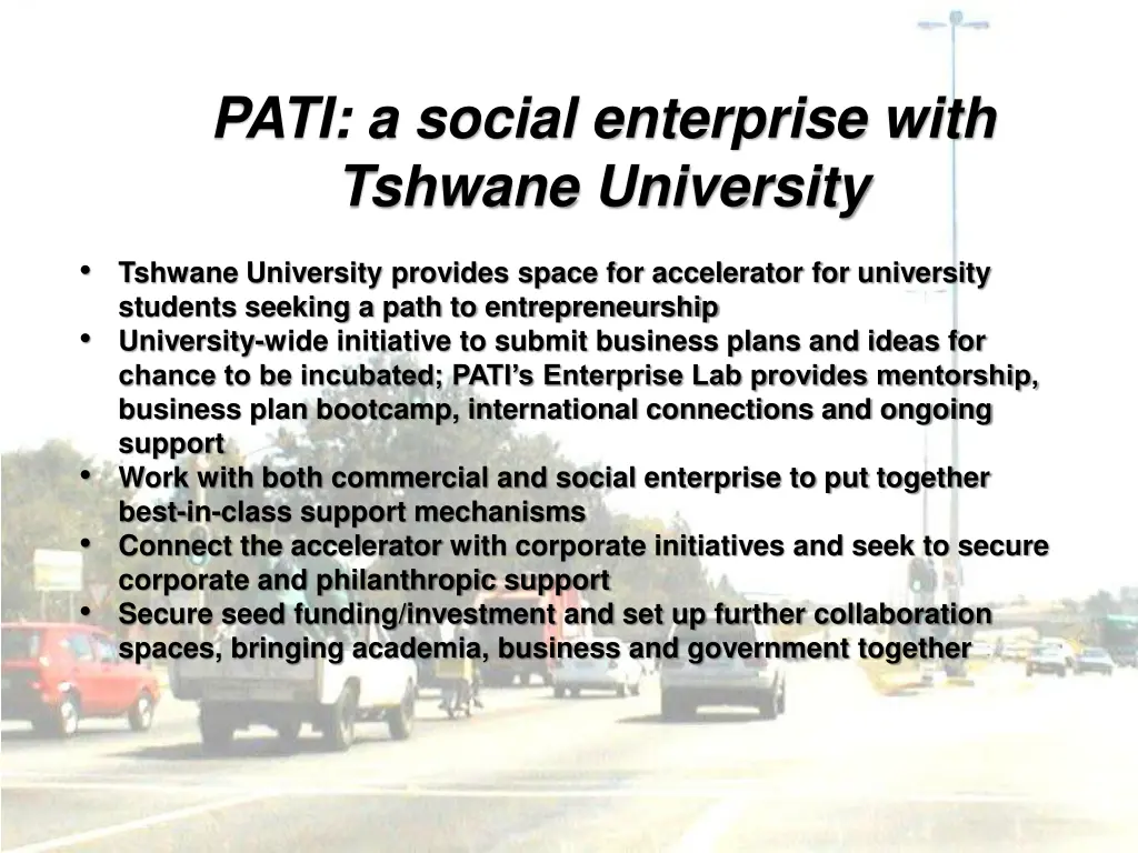 pati a social enterprise with tshwane university
