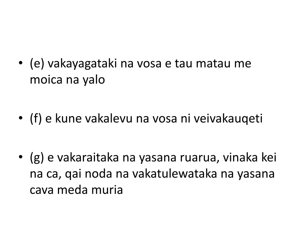 e vakayagataki na vosa e tau matau me moica