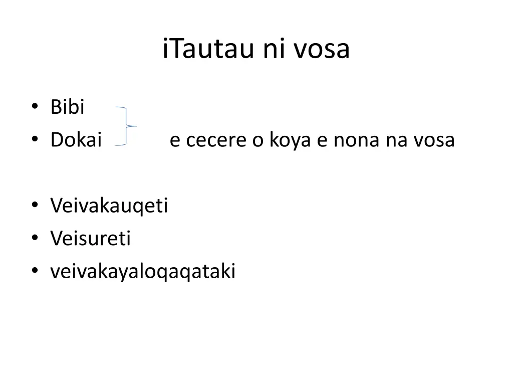 itautau ni vosa