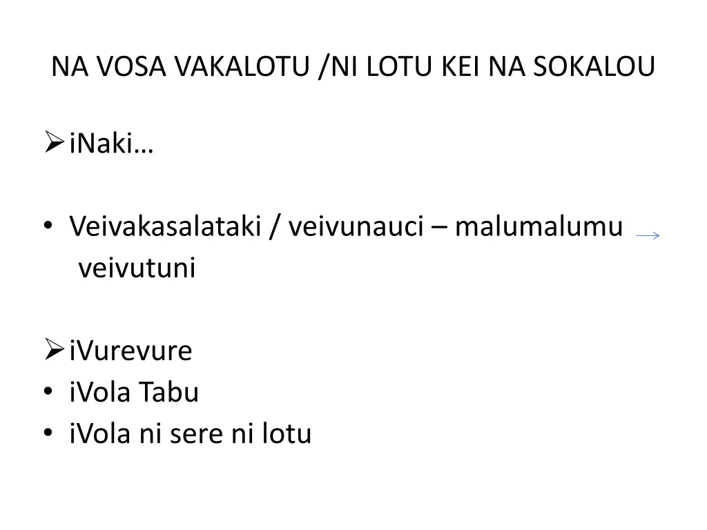 na vosa vakalotu ni lotu kei na sokalou