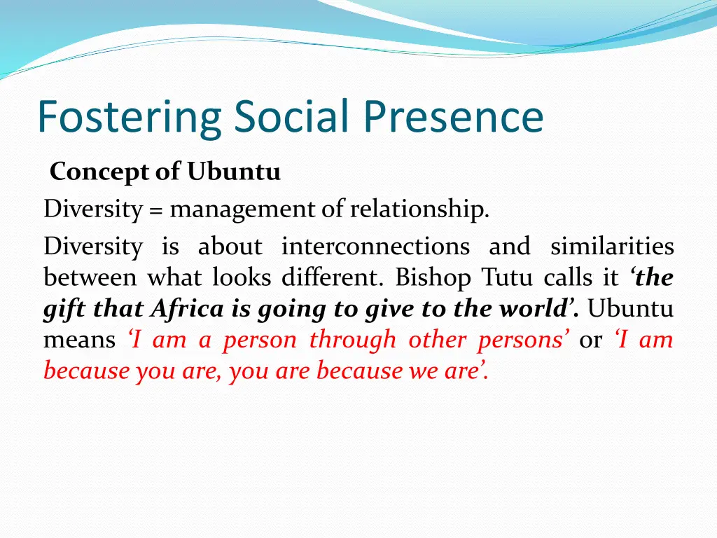 fostering social presence