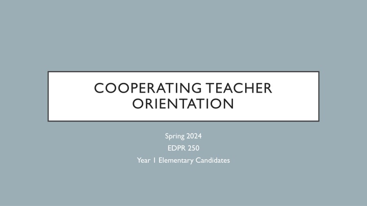 cooperating teacher orientation