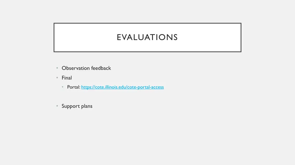 evaluations