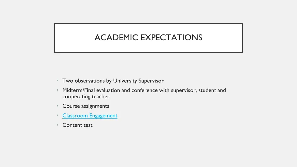 academic expectations