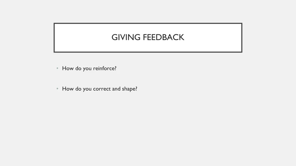 giving feedback