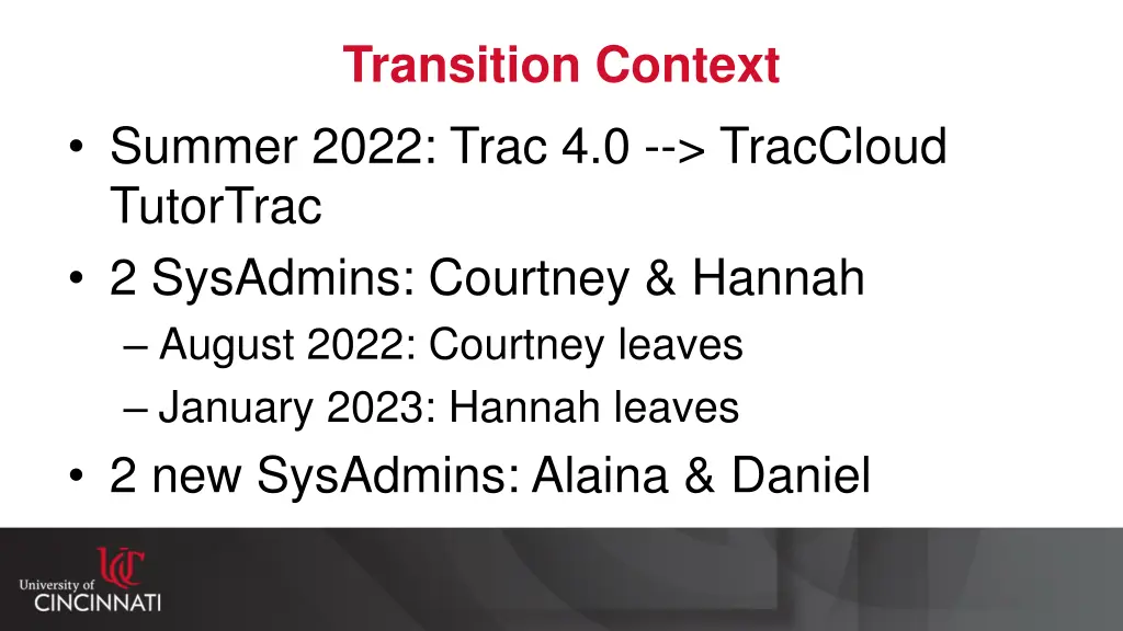 transition context