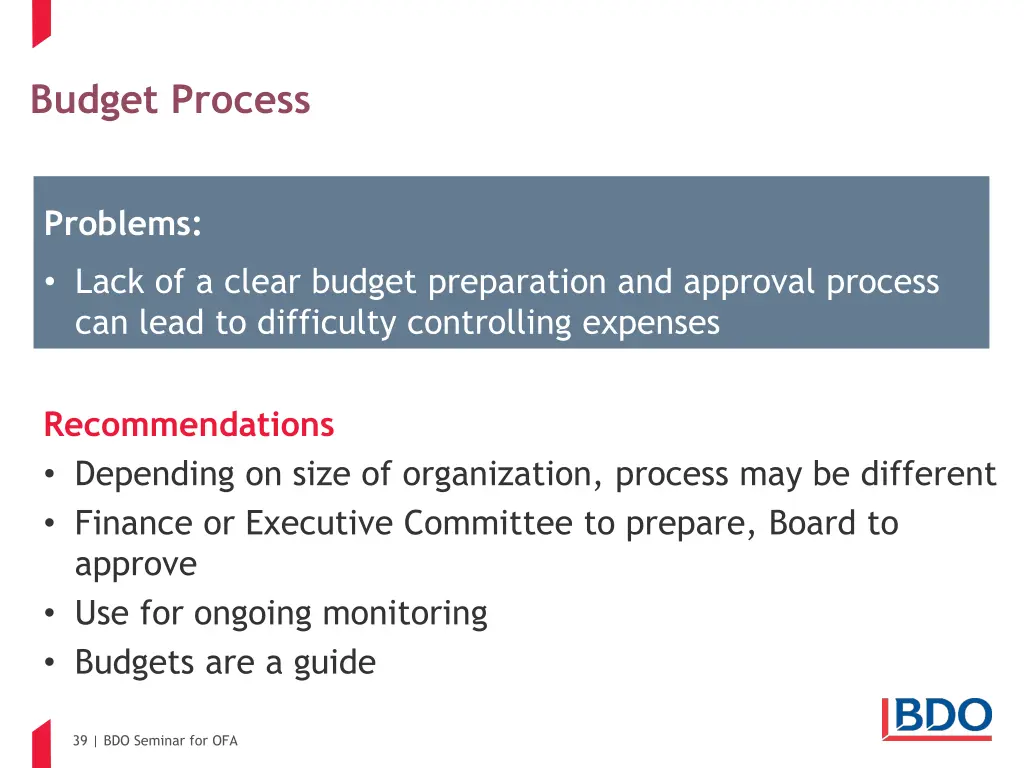 budget process