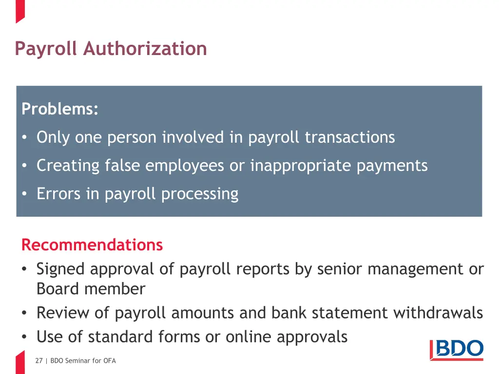 payroll authorization