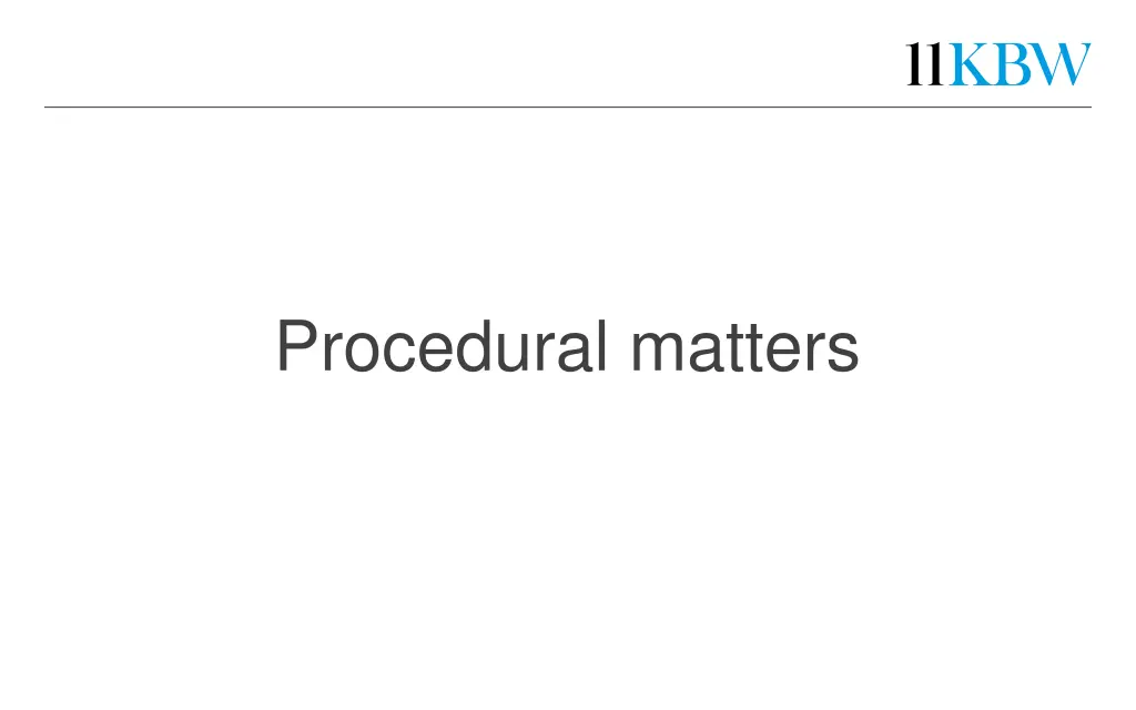 procedural matters