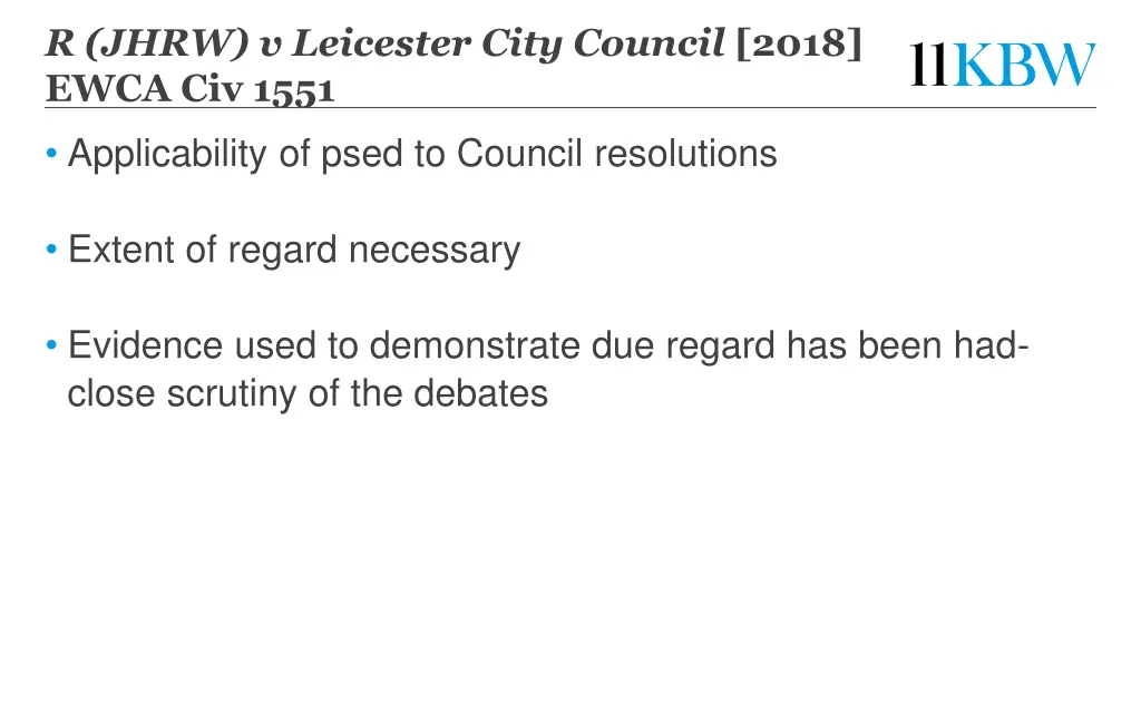 r jhrw v leicester city council 2018 ewca civ 1551