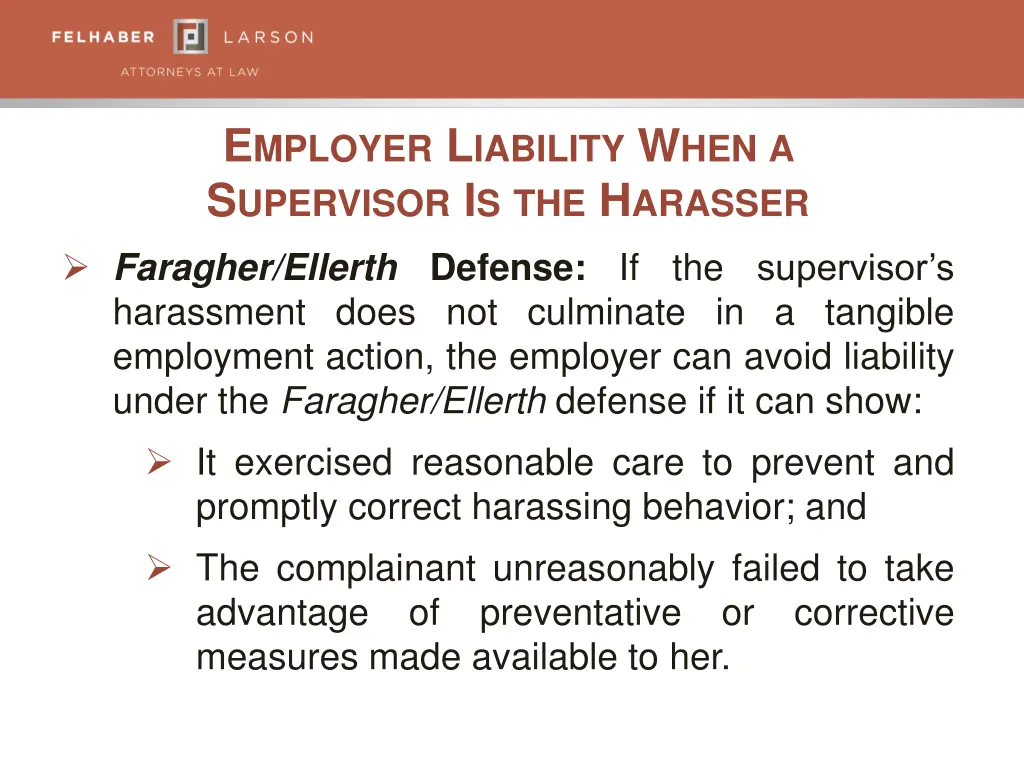 e mployer l iability w hen a s upervisor 1
