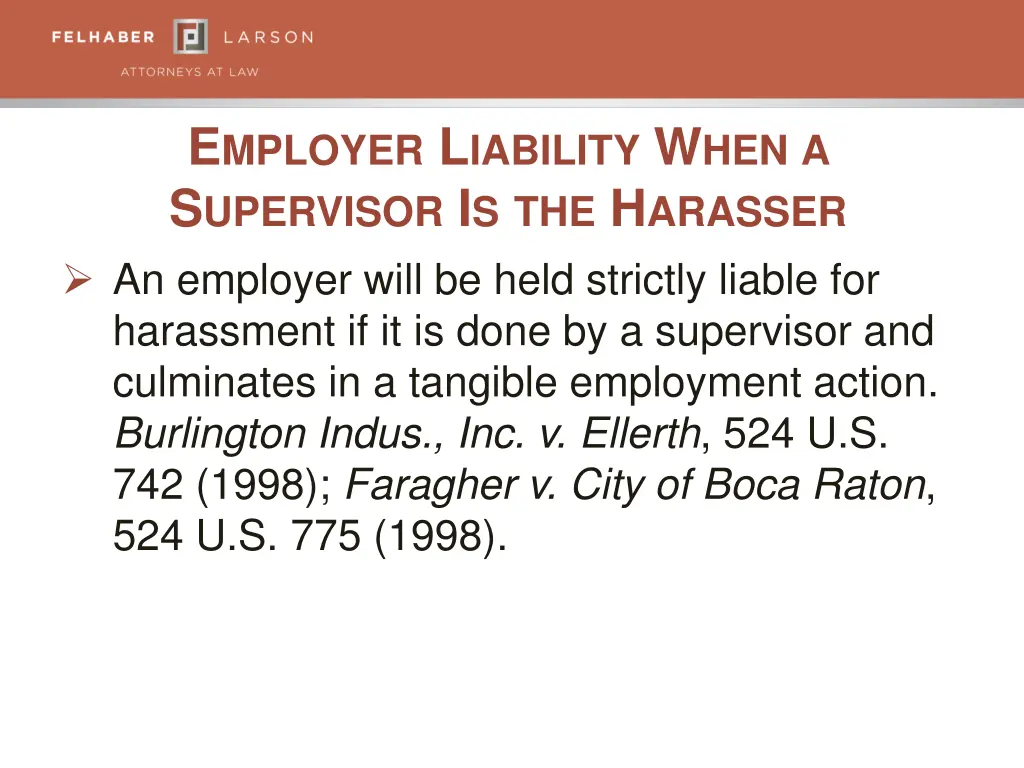 e mployer l iability w hen a s upervisor