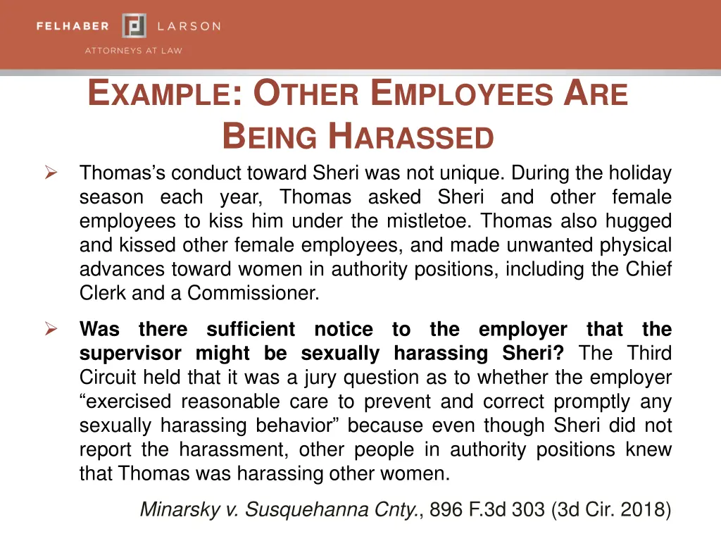 e xample o ther e mployees a re b eing h arassed 1