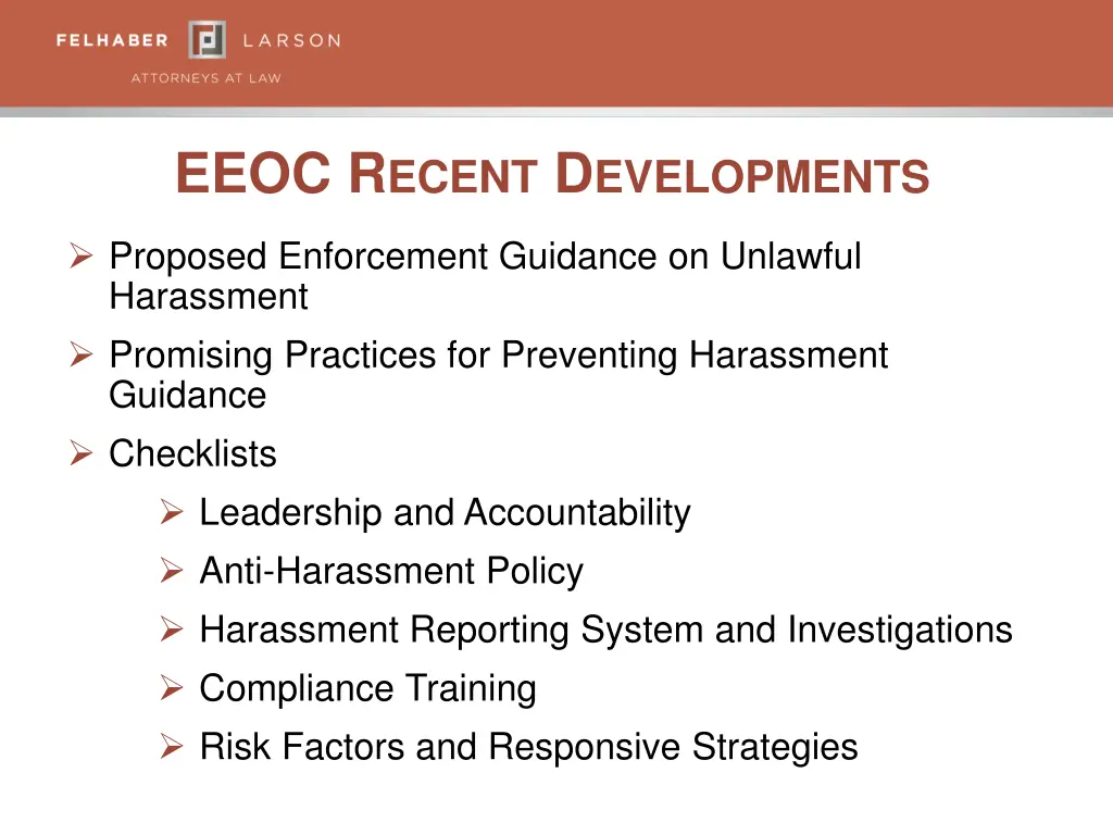 eeoc r ecent d evelopments