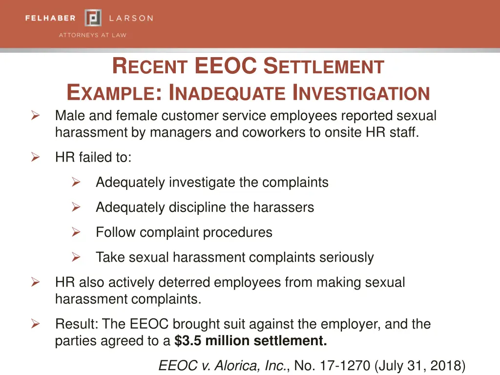 r ecent eeoc s ettlement e xample i nadequate