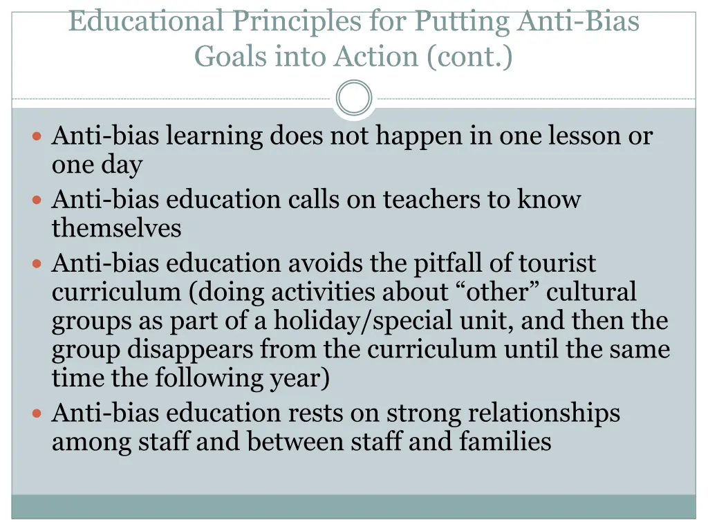 educational principles for putting anti bias 2