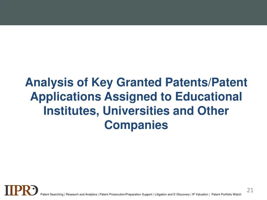 analysis of key granted patents patent