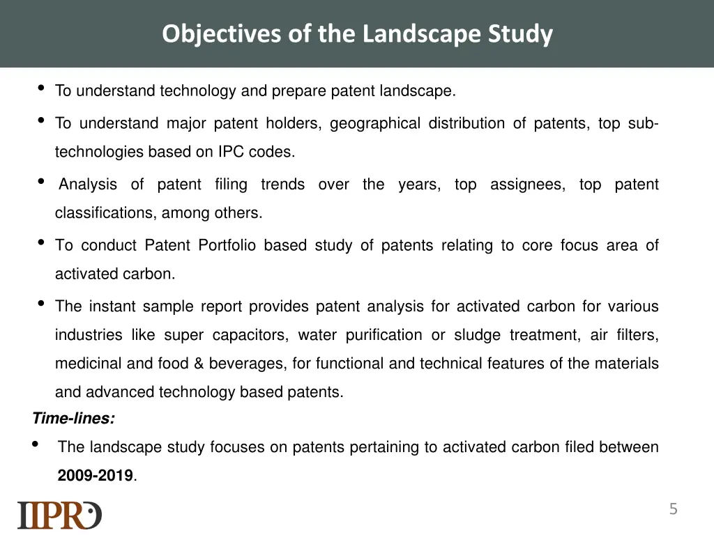 objectives of the landscape study