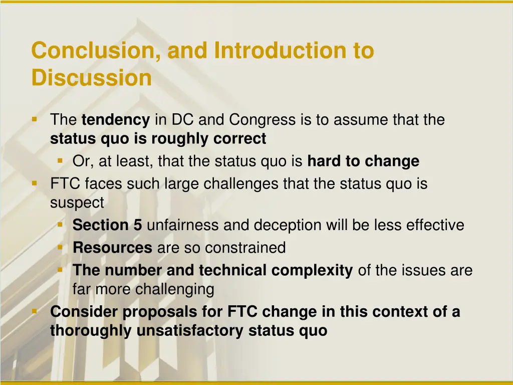 conclusion and introduction to discussion