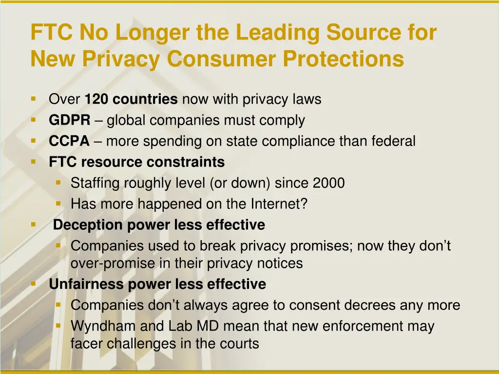 ftc no longer the leading source for new privacy