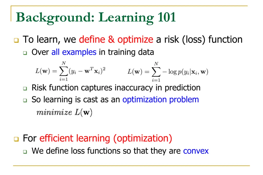background learning 101