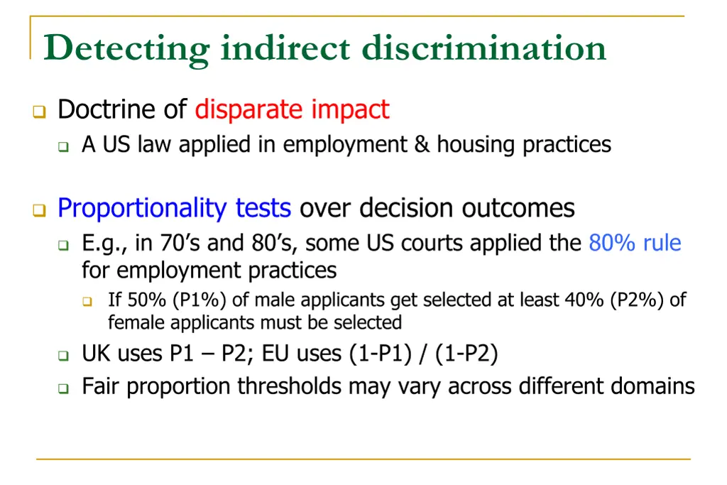 detecting indirect discrimination