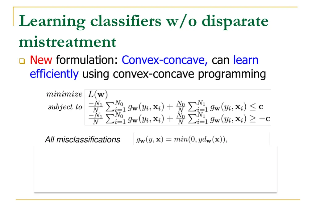 learning classifiers w o disparate mistreatment 1