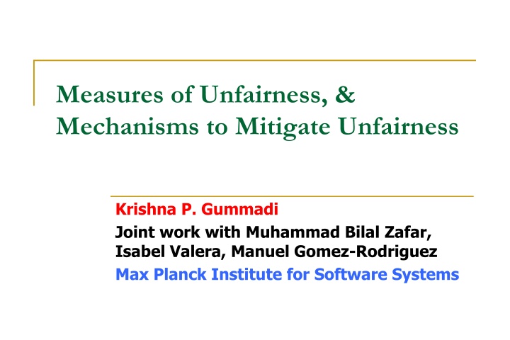 measures of unfairness mechanisms to mitigate