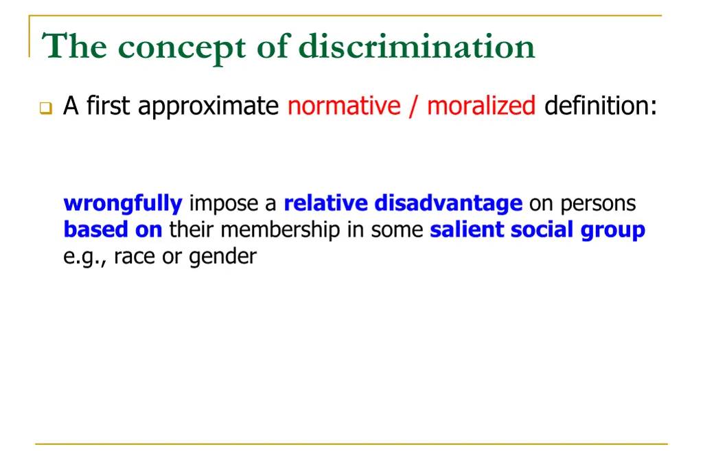 the concept of discrimination 1