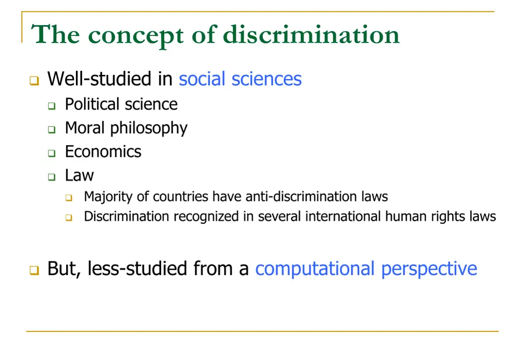 the concept of discrimination