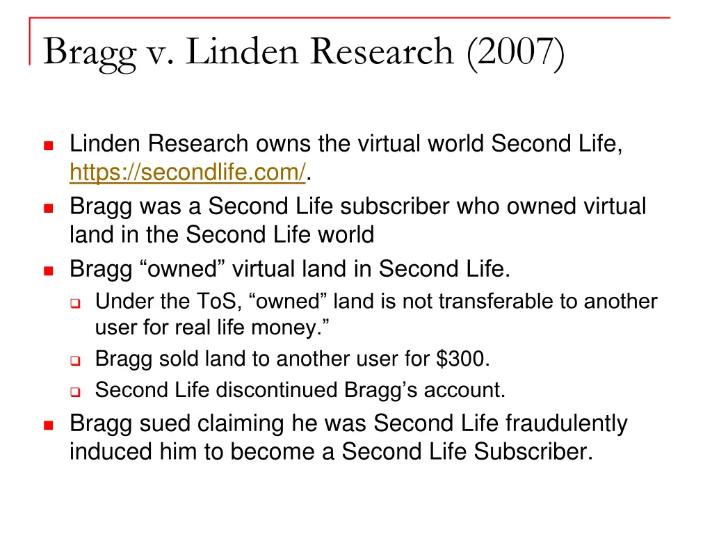bragg v linden research 2007