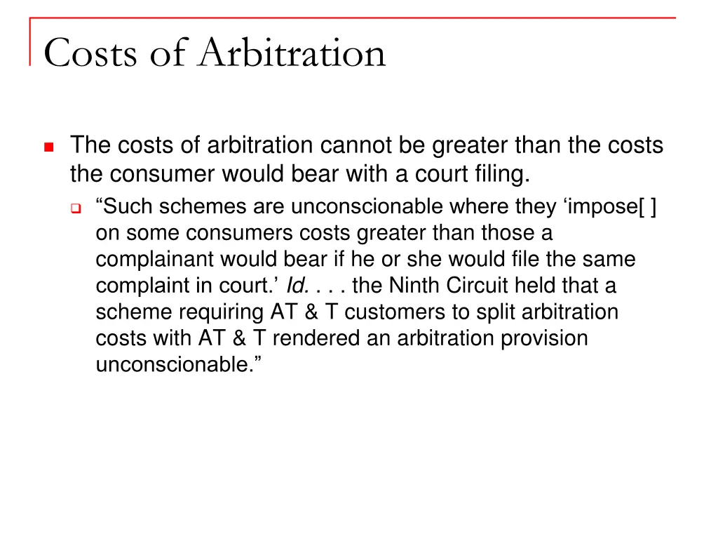 costs of arbitration