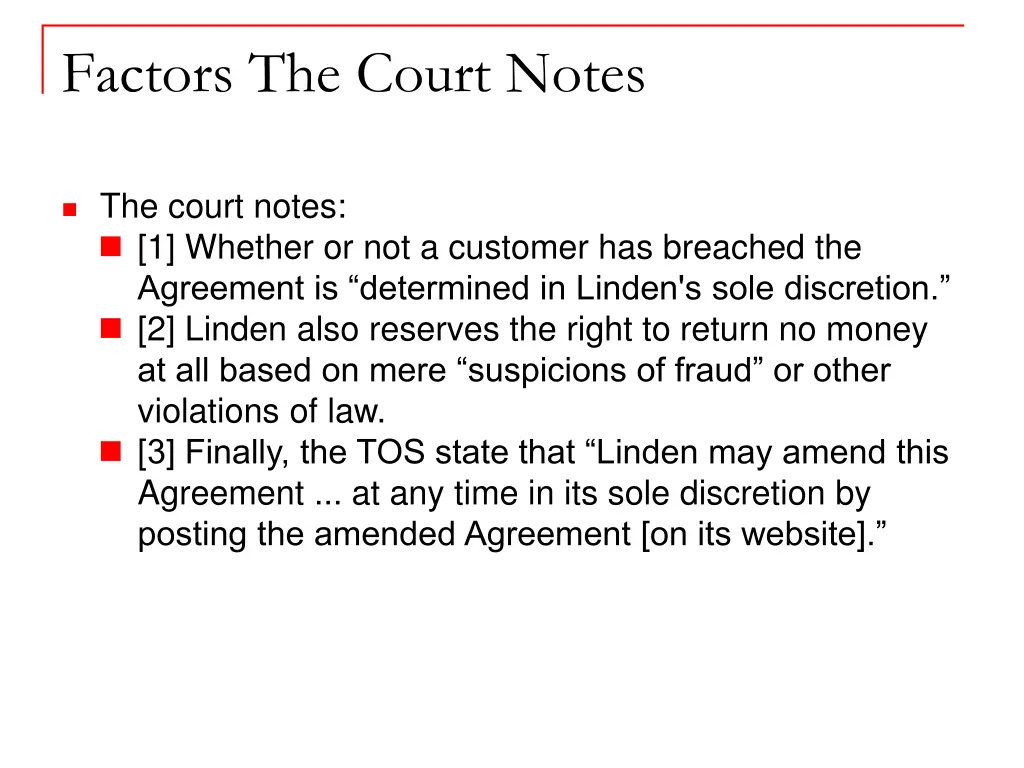 factors the court notes