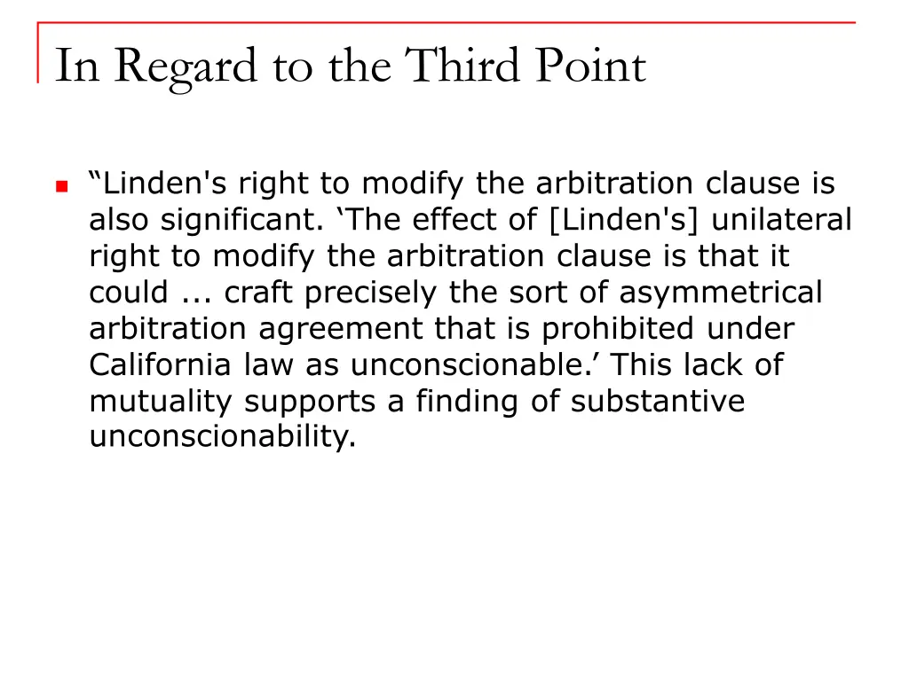 in regard to the third point