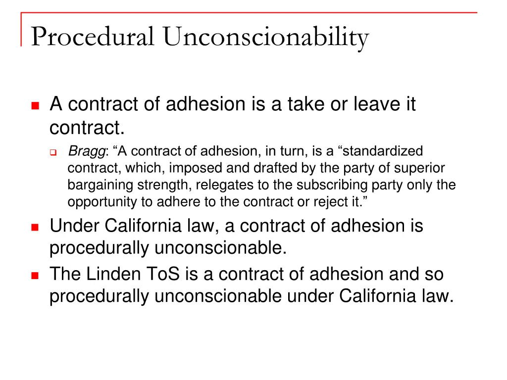procedural unconscionability